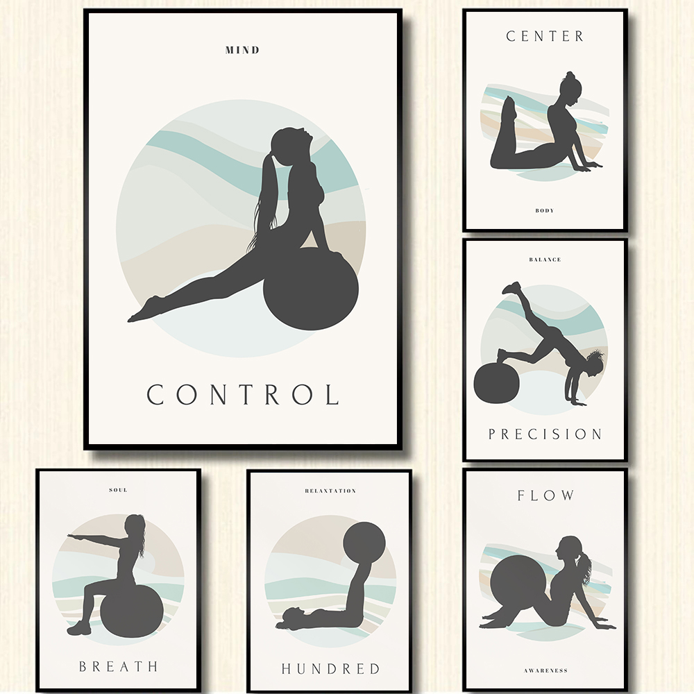 Pilates Yoga Quotes - Minimalist Pilates Yoga Fitness kız motivasyon