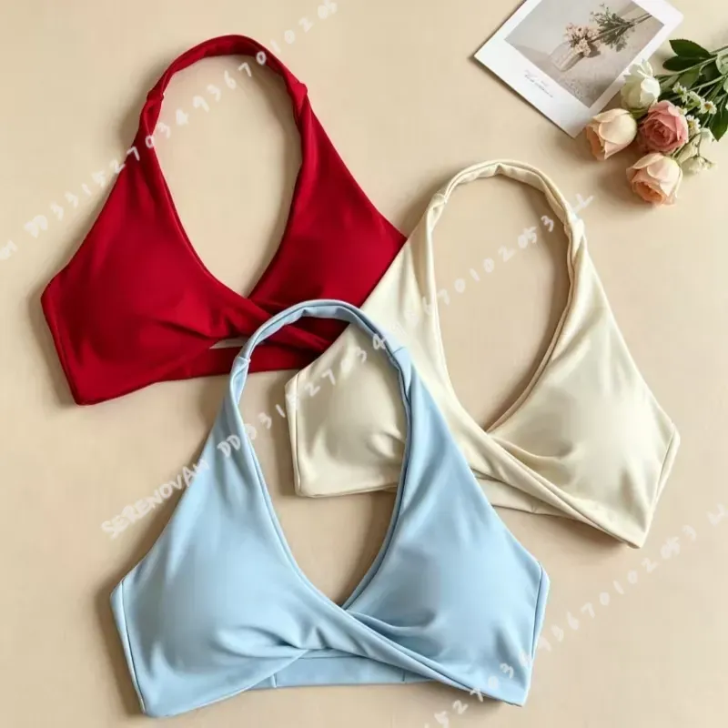Pilates Yoga Top - Kadınlar İçin Halter Yaka, Önden Bükümlü,