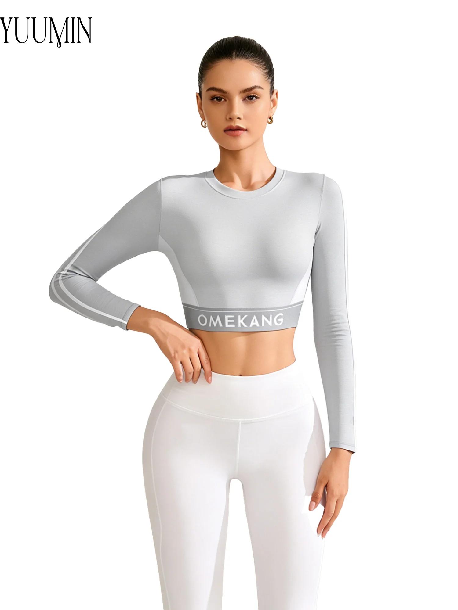 Pilates Yoga Top - Kadın Yoga Crop Top Uzun Kollu